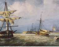 Perrot Ferdinand-Victor View of the Harbour at Kronshtadt  - Hermitage